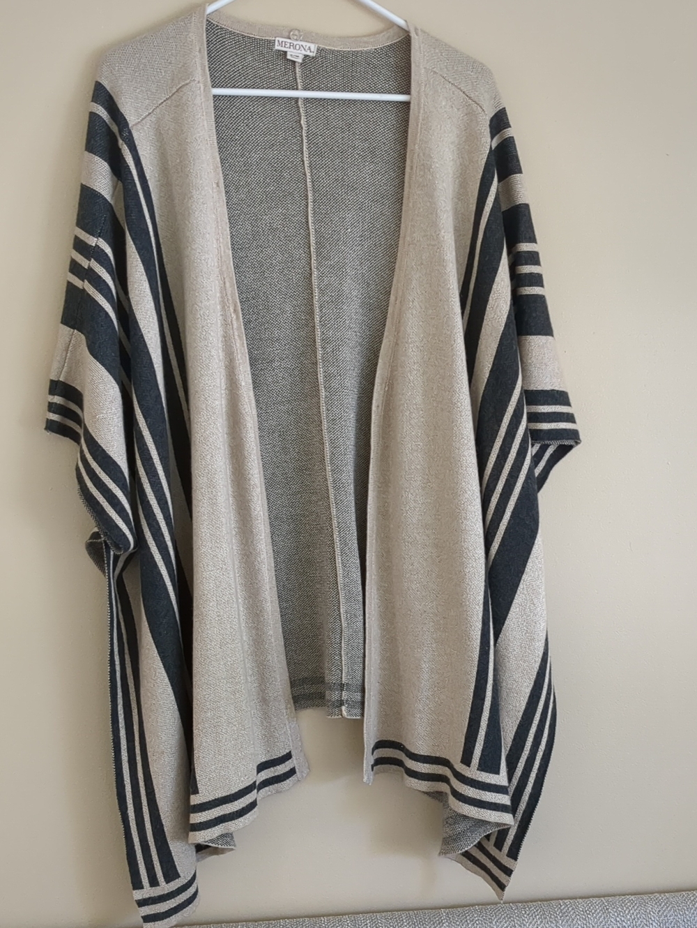 S/M Merona Striped Poncho Cape Sweater